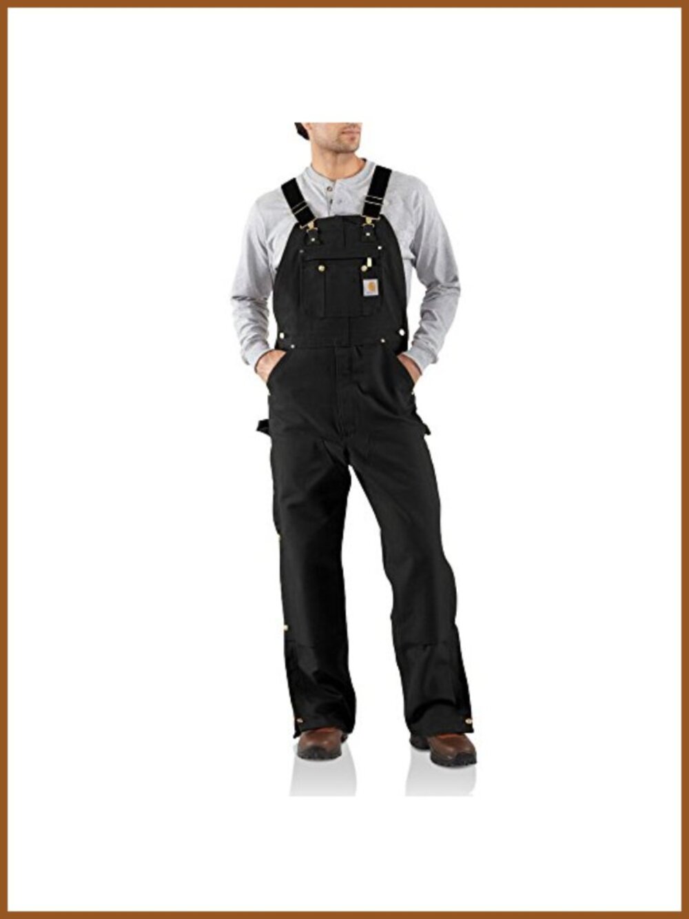 Men's Firm Duck Bib Overall Adjustable Suspenders Workwear
